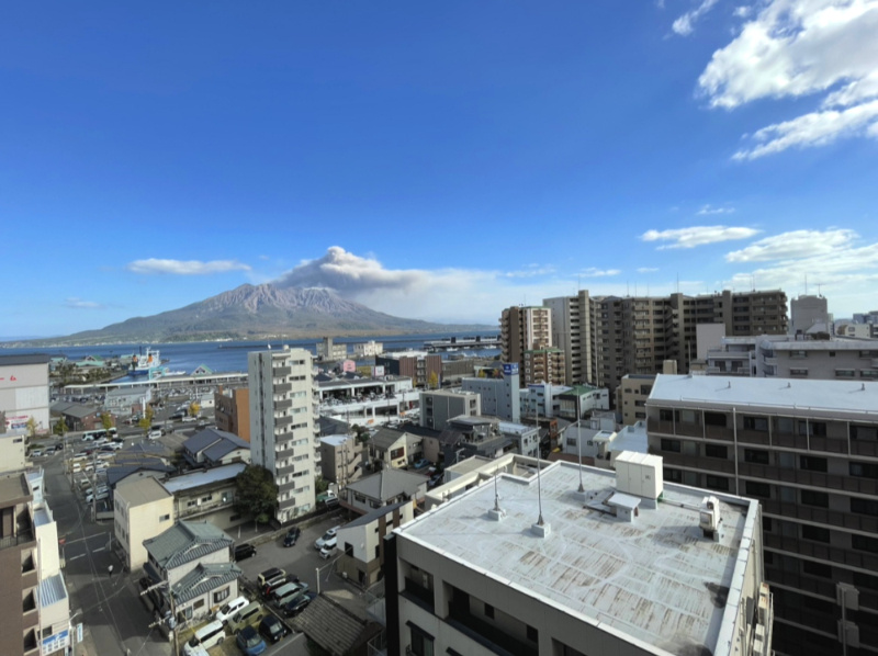 ブランシエラ鹿児島の展望|バルコニーからは桜島を望むことができます。