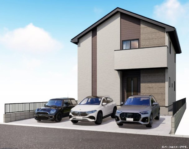 越谷市千間台西6丁目　新築戸建の外観パース