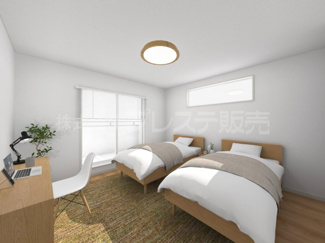 【洋室】 | ２階洋室（主寝室）完成イメージ／南向きですので、陽あたり良好です♪