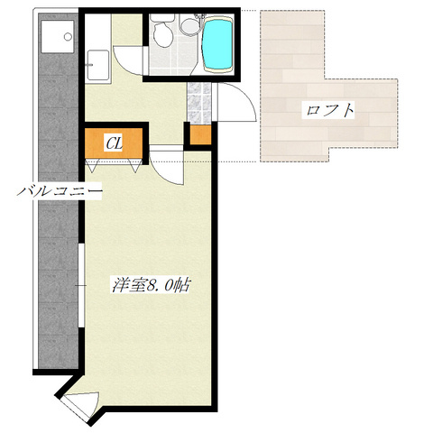 コエル第三ビルの間取り|洋室8帖のデザイナーズ物件☆