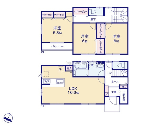 鴻巣市小松1丁目　新築一戸建て　14区画　04の間取り|鴻巣市小松1丁目　新築一戸建て　14区画　04、3LDK、土地面積199.43m2、建物面積94.80m2