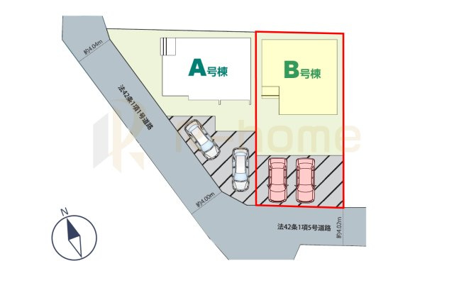 流山市江戸川台東1丁目　新築戸建て　B号棟の区画図|大きなお買い物だからこそ、メリット・デメリットを伝えさせて頂きます。
R-homeにお任せください♪