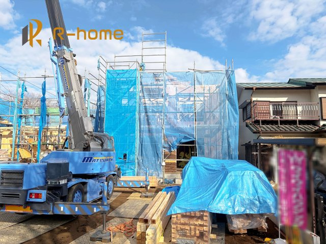 流山市江戸川台東1丁目　新築戸建て　B号棟の外観|2026年2月完成予定！近隣の同仕様完成物件をご見学いただけます♪