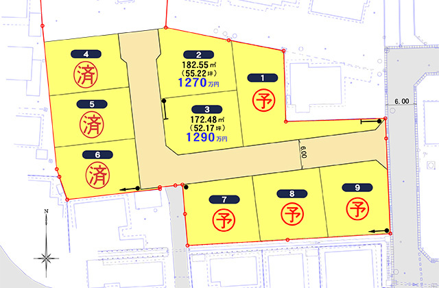 盛岡市西見前14地割28番地2の区画図