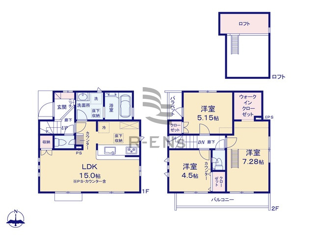 【間取り】 | 西東京市泉町３丁目　新築戸建て | 3LDK・土地面積95.39ｍ2・建物面積75.98ｍ2