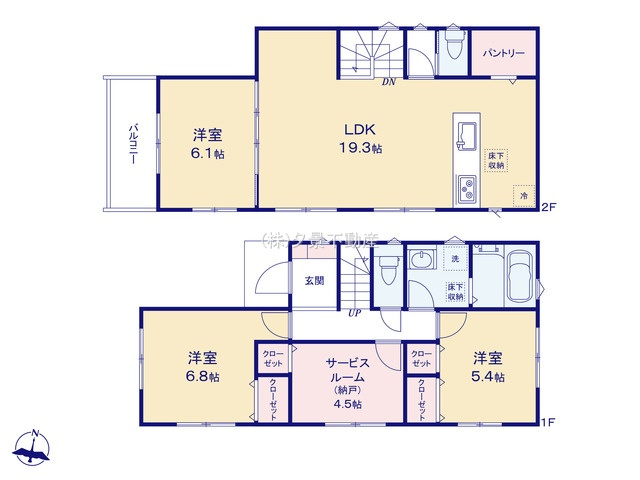 《仲介手数料無料》桜区西堀５丁目9-18新築一戸建てミラスモの間取り