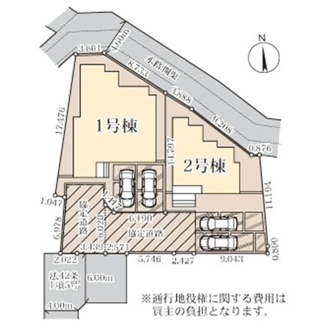 【仲介手数料無料】新築戸建　熊谷市末広4-11-32（全2棟）の区画図