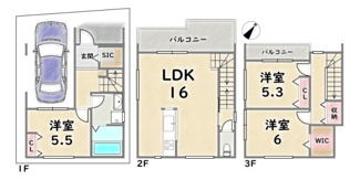 【間取り】 | 右京区西京極河原町 | 《7号地》価格3990万円　土地面積：58.94平米　延床面積：97.47平米