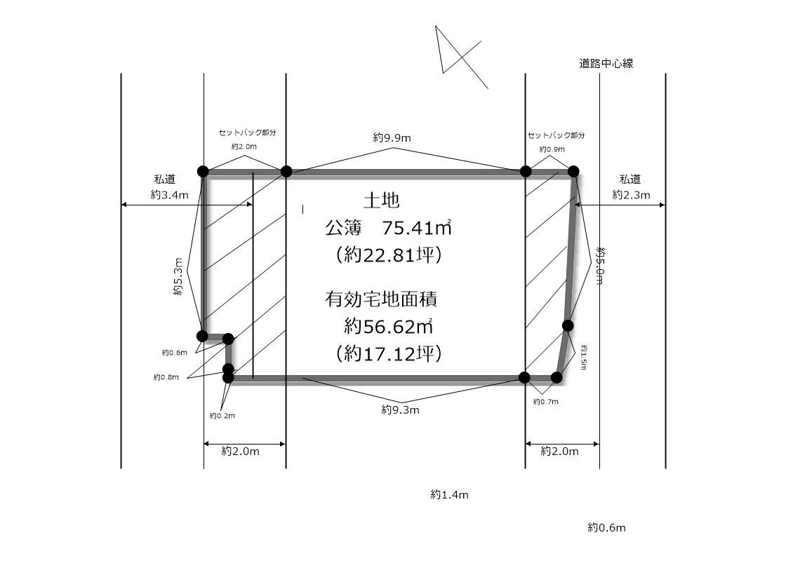 大阪市城東区成育4丁目の区画図