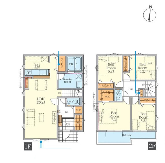 藤沢市亀井野8期　新築戸建　全3棟2号棟の間取り