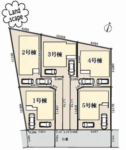 【区画図】 | 【仲介手数料０円】藤沢市下土棚　新築一戸建て　全5棟 | 【仲介手数料０円】藤沢市下土棚　新築一戸建て　全5棟