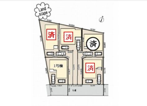 【区画図】 | 【仲介手数料０円】藤沢市下土棚　新築一戸建て　全5棟 | 【仲介手数料０円】藤沢市下土棚　新築一戸建て　全5棟