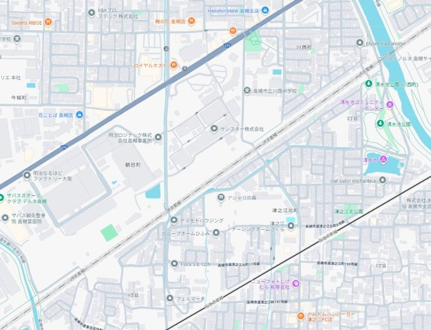 高槻市川西町　第1期　新築一戸建ての地図