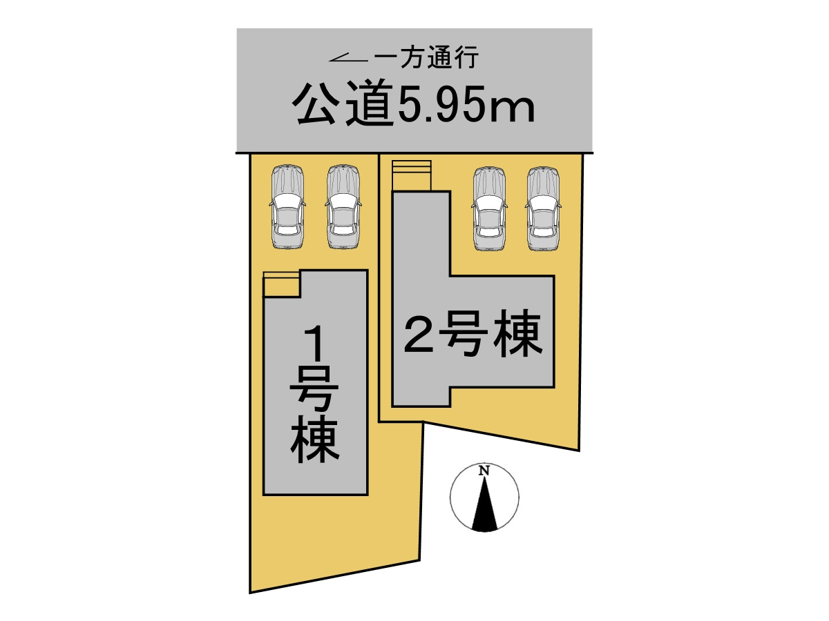 ファーストタウン　岐阜市八ツ梅町第１　全２区画分譲の区画図|■区画図
■YAMADA電機の　ヤマダ不動産　株式会社リライフ　
いつでもお問合わせ下さい。