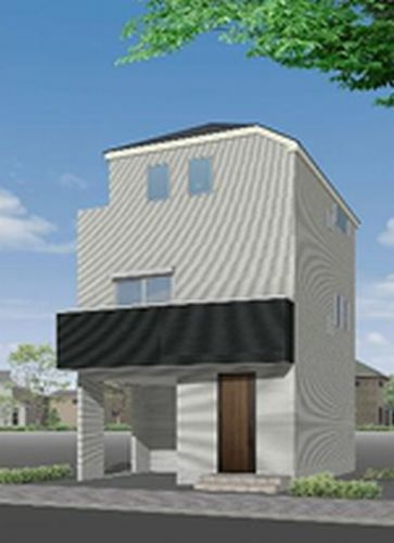 【外観】 | 【仲介手数料０円】座間市ひばりが丘1丁目　新築一戸建て | 外観パース　座間市ひばりが丘1丁目　新築一戸建て