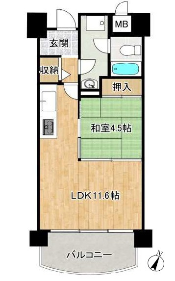 琵琶湖アーバンリゾートⅠ番舘の間取り