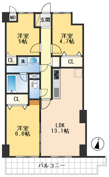 津雲台パークマンションの間取り