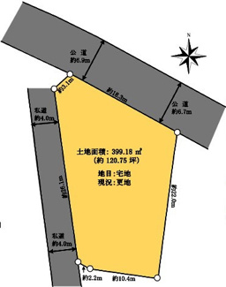 【土地図】 | 坂戸市中富町　建築条件なし売地　東武東上線『坂戸駅』徒歩9分　【坂戸小学区】