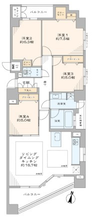 ライオンズマンション清水谷公園の間取り