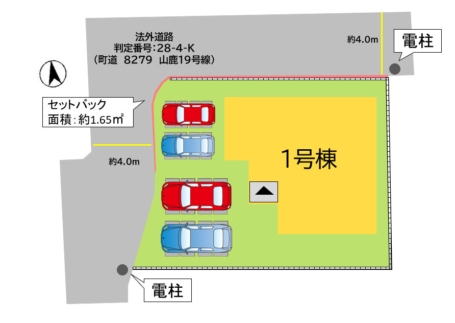 遠賀郡芦屋町山鹿1期1号棟の区画図