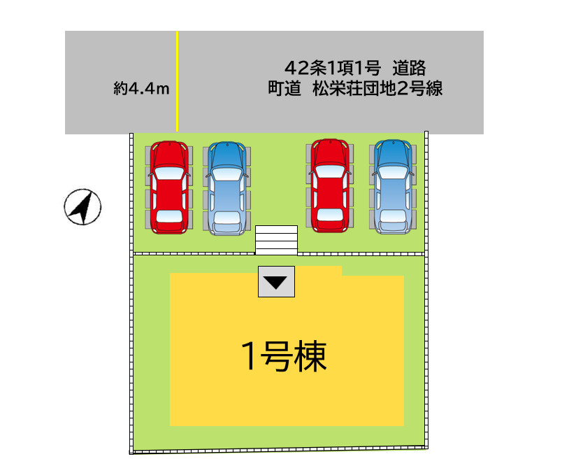 遠賀郡水巻町頃末南2丁目2期1号棟の区画図