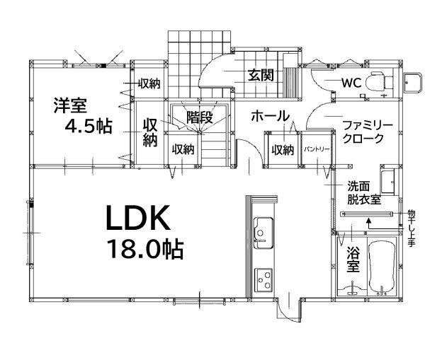 遠賀郡水巻町頃末南2丁目2期1号棟の間取り