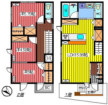 浦和区岸町4丁目戸建の間取り|★間取りです★