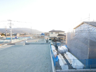 【展望】 | 中央市西花輪 オール電化新築 全2棟 2号棟 74坪全室南向 | バルコニーより南側を望む