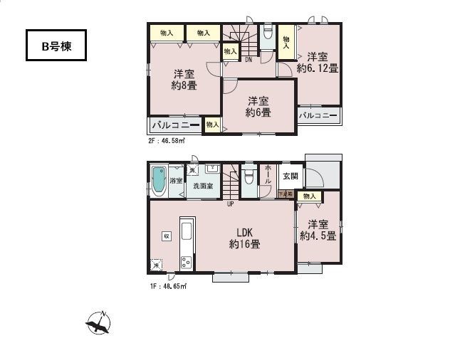 【間取り】 | ふじみ野市亀久保３丁目　全５棟　B号棟 | 4LDK