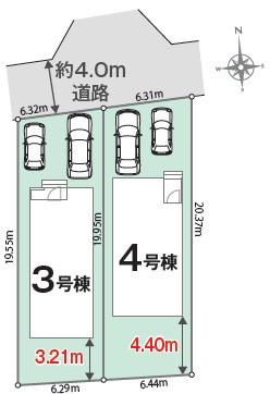草加市谷塚上町 新築分譲住宅 全4棟 3号棟の区画図