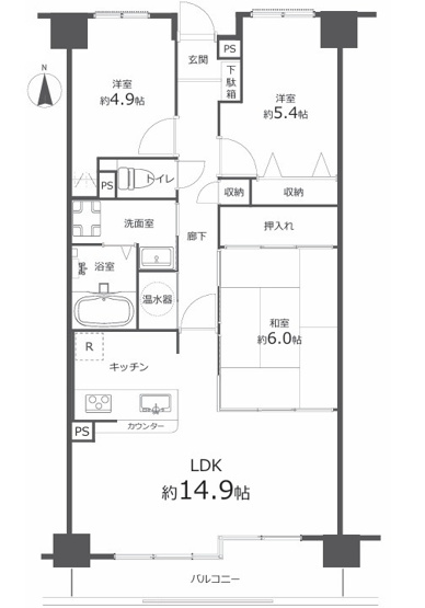 【間取り】 | グランシャリオ可部中央