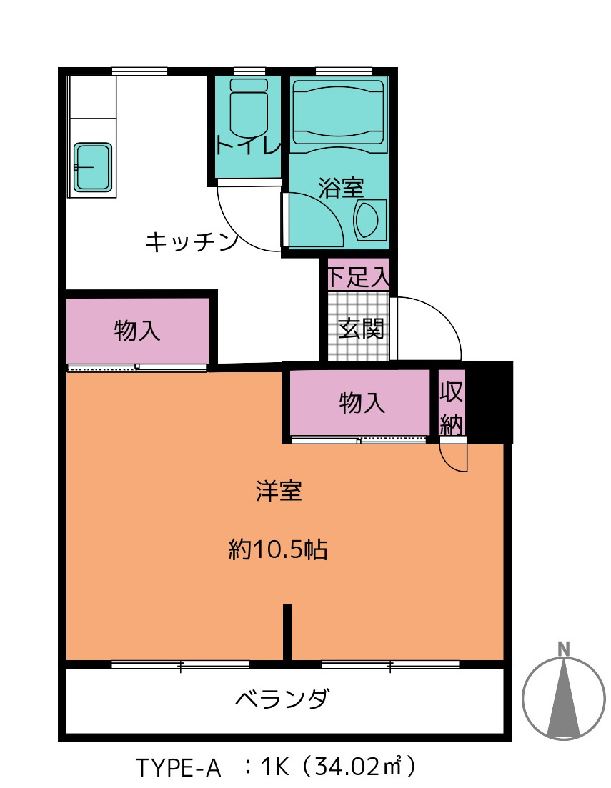オーナーチェンジ・1棟マンション　タイヨーパレスの間取り|Aタイプ