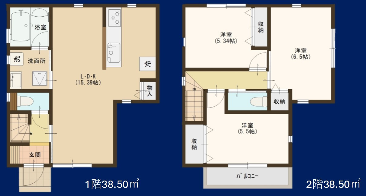 越谷市宮本町3丁目　新築戸建の間取り