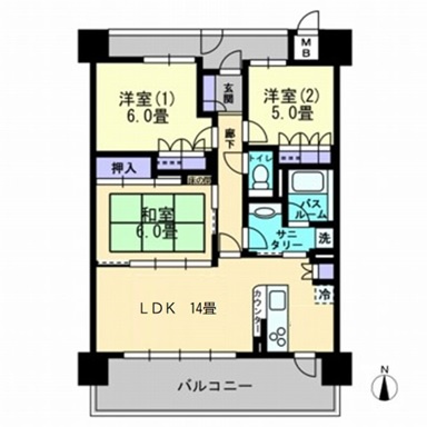 アルファステイツ東深津Ⅱの間取り