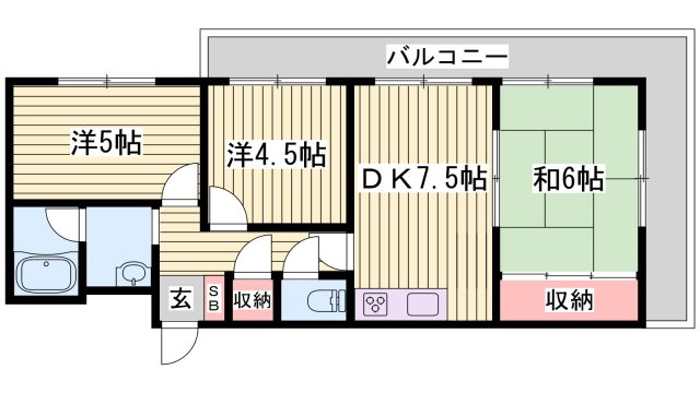 ロイヤルコーポ姫路の間取り