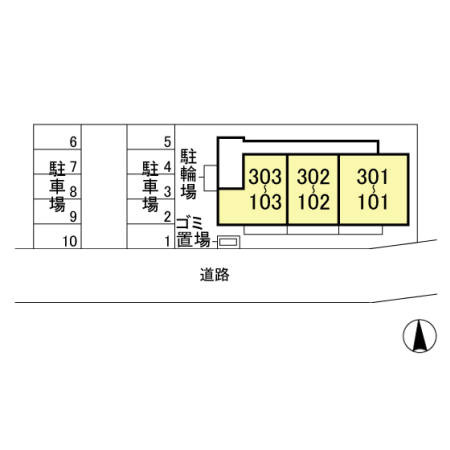 ゼピュロスみどりの C棟の区画図
