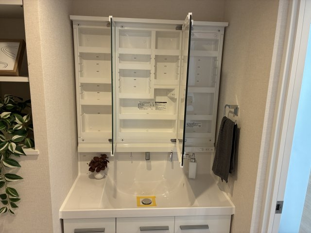 ウィライブ宮前平の独立洗面台|収納：上