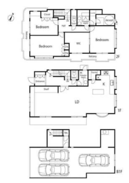 渋谷区代々木　中古戸建の間取り