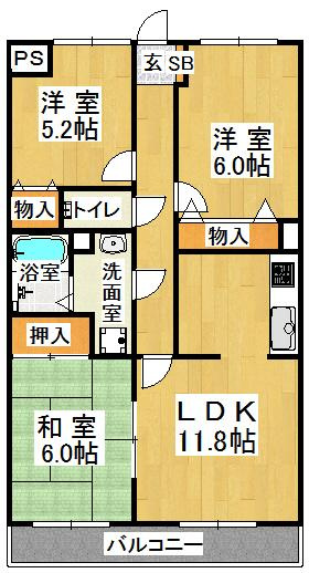 ハイツニシキの間取り