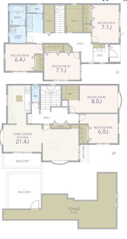 泉区中田南5丁目　中古戸建ての間取り
