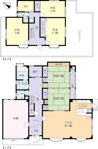 【間取り】 | 土浦Y店舗付住宅 | 1F店舗スペースあり！
