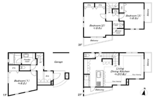 渋谷区代々木　リノベーション中古戸建の間取り