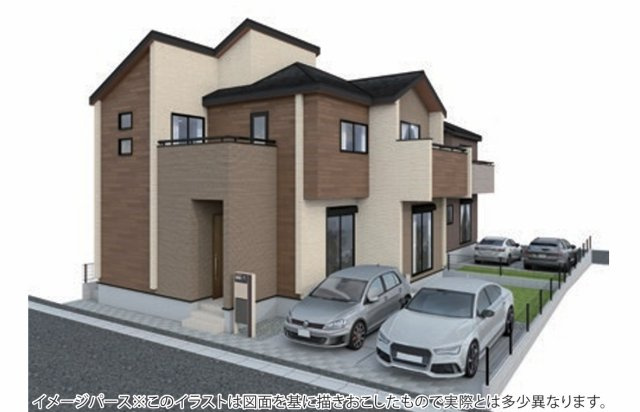 仲介手数料無料　狭山市狭山台４丁目　新築戸建　全２棟の外観パース