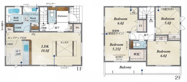 仲介手数料無料　狭山市狭山台４丁目　新築戸建　全２棟の間取り