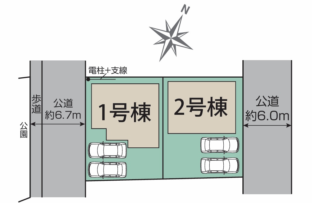 仲介手数料無料　狭山市狭山台４丁目　新築戸建　全２棟の区画図