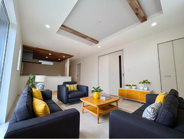 仲介手数料無料　狭山市狭山台４丁目　新築戸建　全２棟の居間・リビング