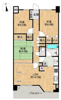 【間取り】 | セレッソコート茨木ソルプレイズ | 広々とした３LDK