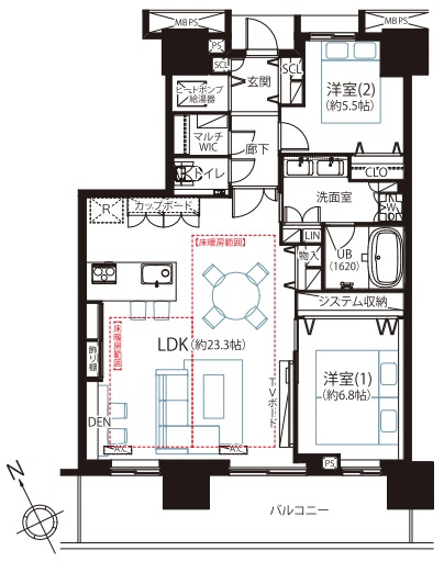 プラウドタワー東雲キャナルコートの間取り