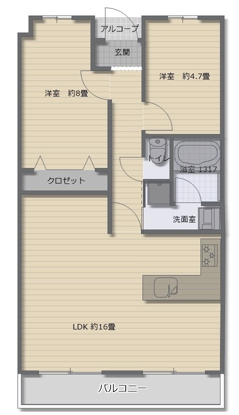 ルモン東加賀屋の間取り