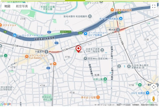 ★仲介手数料無料★松原フラット（３面彩光角住戸・新規内装リフォーム済み）の地図
